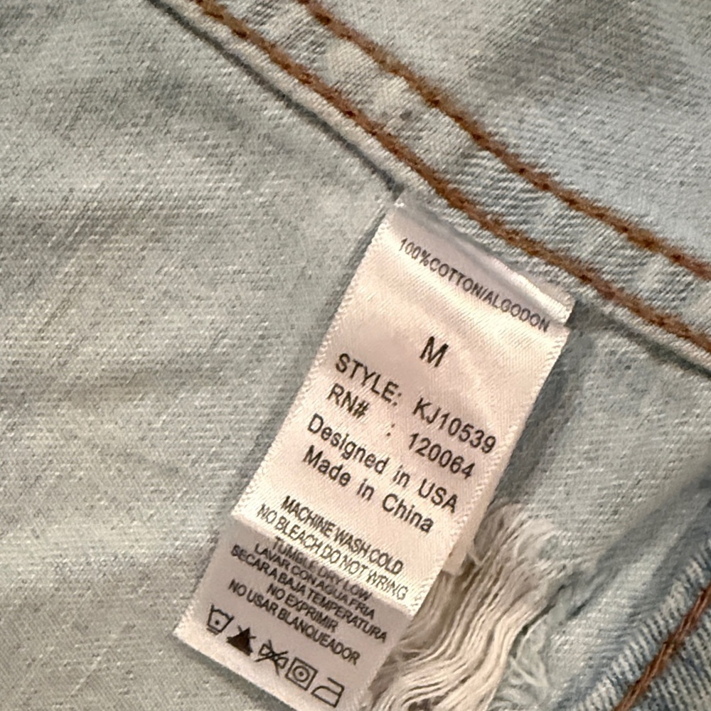 Oversized Light Blue Distressed Light Weight Denim Jacket - Picture 2 of 4